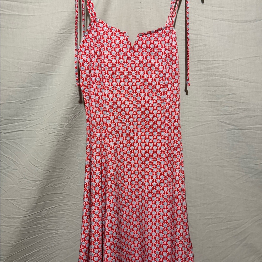 Lily Rose Red and White Patterned Midi Dress